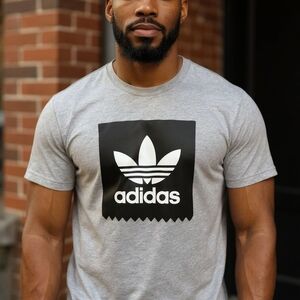 adidas Gray and Black Short Sleeve Tee